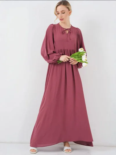 بيغ دارت BDART Textured Patterned Maxi Dress with Bow