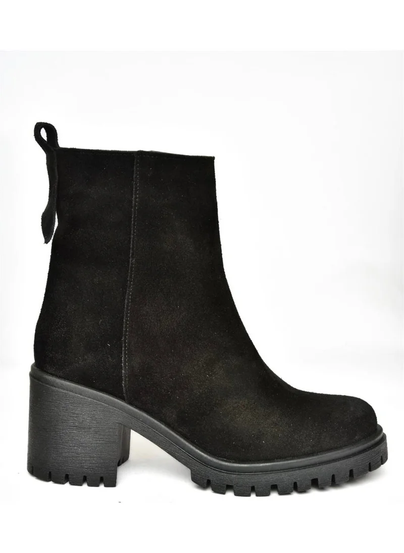 Fox Shoes R654006502 Black Suede Thick Heeled Women's Boots