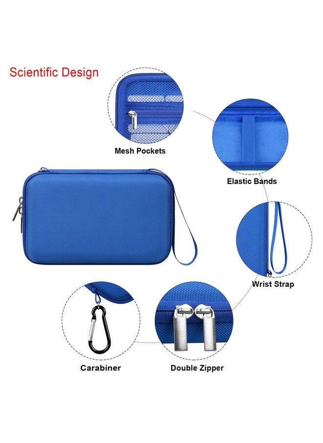 Elonbo - Carrying Case For Giiker Super Slide Puzzle Games Challenges Brain Teaser Puzzle Storage Holder Kids Teens Stem Toys Flow Slider Puzzle Game Travel Bag Mesh Pocket Fits Sliding Tiles Blue - Image 1