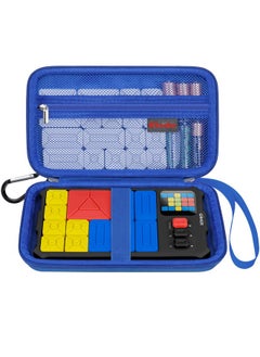Carrying Case For Giiker Super Slide Puzzle Games Challenges Brain Teaser Puzzle Storage Holder Kids Teens Stem Toys Flow Slider Puzzle Game Travel Bag Mesh Pocket Fits Sliding Tiles Blue