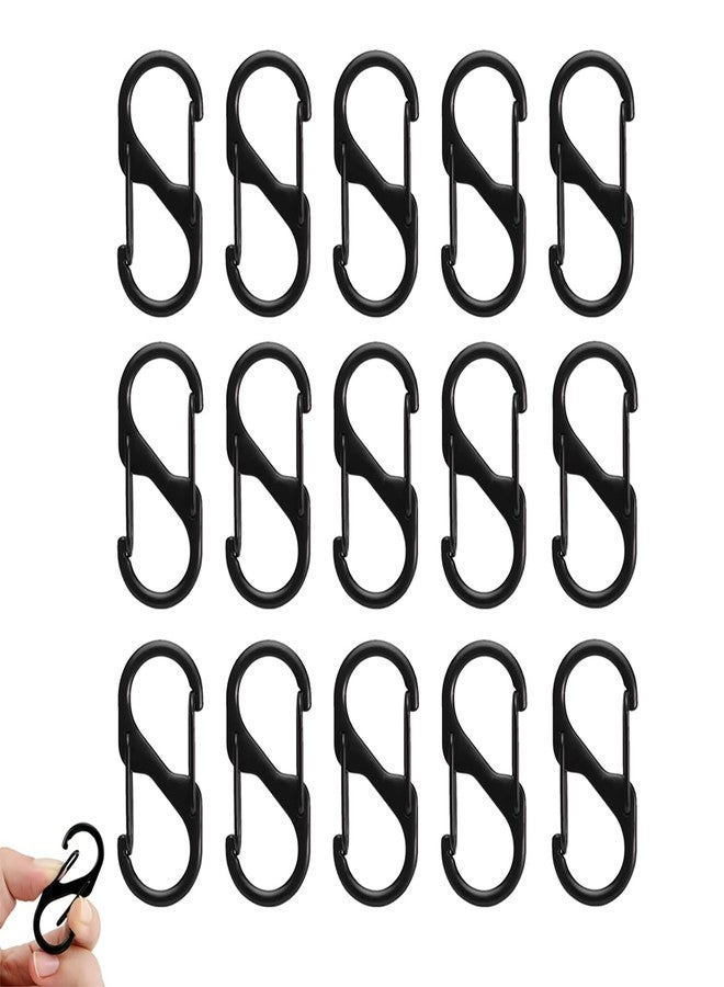 YUISI 15Pcs Dual Hook S-Shape Carabiner Clip Keyrings - 40mm Zinc Alloy Multi-Purpose Keychain Hook for Bags, Gardening, Camping & Outdoo | Quick Release Design Hooks Keychain - Image 1