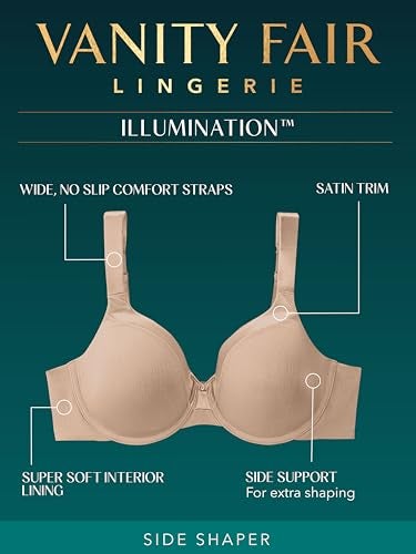 Vanity Fair womens Illumination Full Figure Zoned-in Support (36c-44d) Bra, Underwire - Black, 36D US - Image 2
