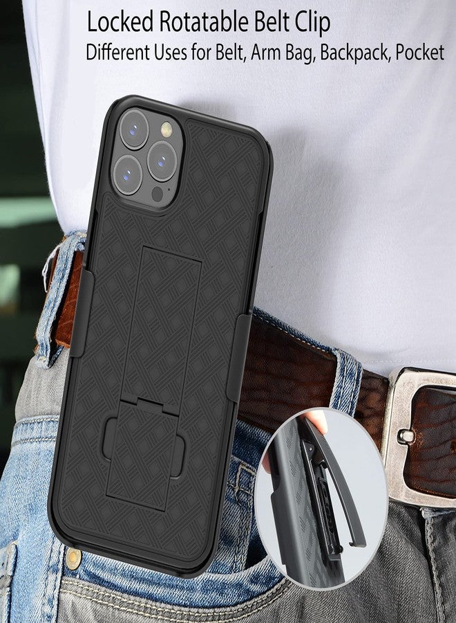 Ailiber Compatible with iPhone 13 Pro Case, iPhone 13 Pro Holster with Screen Protector, Swivel Belt Clip, Kickstand Holder, Slim Shockproof Shell Slide Pouch Phone Case for iPhone 13 Pro 6.1 in-Black - Image 5