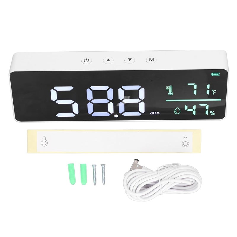 3 In 1 Decibel Meter Sound Level Reader With Temperature Humidity Monitor 30 130dBA LED Display - Image 1