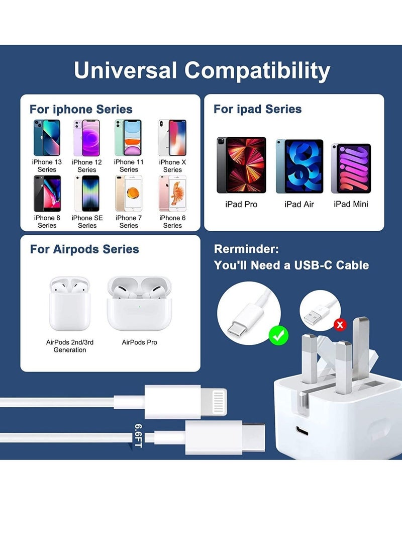 HuHa - "Fast Charge Your iPhone with our 20W PD 3.0 USB C Wall Charger and 1M Cable Set: Compatible with iPhone 13, 12, 11, Pro Max, Mini, X, XR, XS, 8" - Image 1