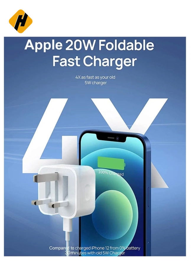 HuHa - "Fast Charge Your iPhone with our 20W PD 3.0 USB C Wall Charger and 1M Cable Set: Compatible with iPhone 13, 12, 11, Pro Max, Mini, X, XR, XS, 8" - Image 1