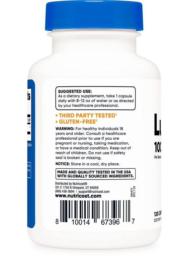 Nutricost لوتيولين 100 ملغ 120 كبسولة صديقة للنباتيين خالية من الكائنات المعدلة وراثيًا خالية من الغلوتين - Image 4