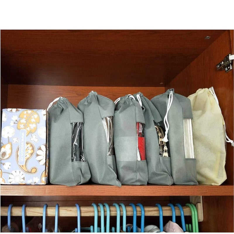 Lify حقيبة غطاء غبار بسحاب غير منسوجة 20"x20" مع نافذة شفافة لحقائب اليد والمحافظ والأحذية - عبوة 4 قطع (وردي) - Image 5