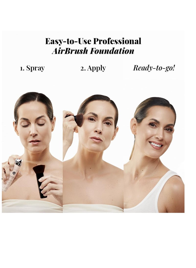 Jerome Alexander MagicMinerals AirBrush Foundation by Jerome Alexander – 2pc Set with Airbrush Foundation and Kabuki Brush - Spray Makeup with Anti-aging Ingredients for Smooth Radiant Skin - Light  - Image 2