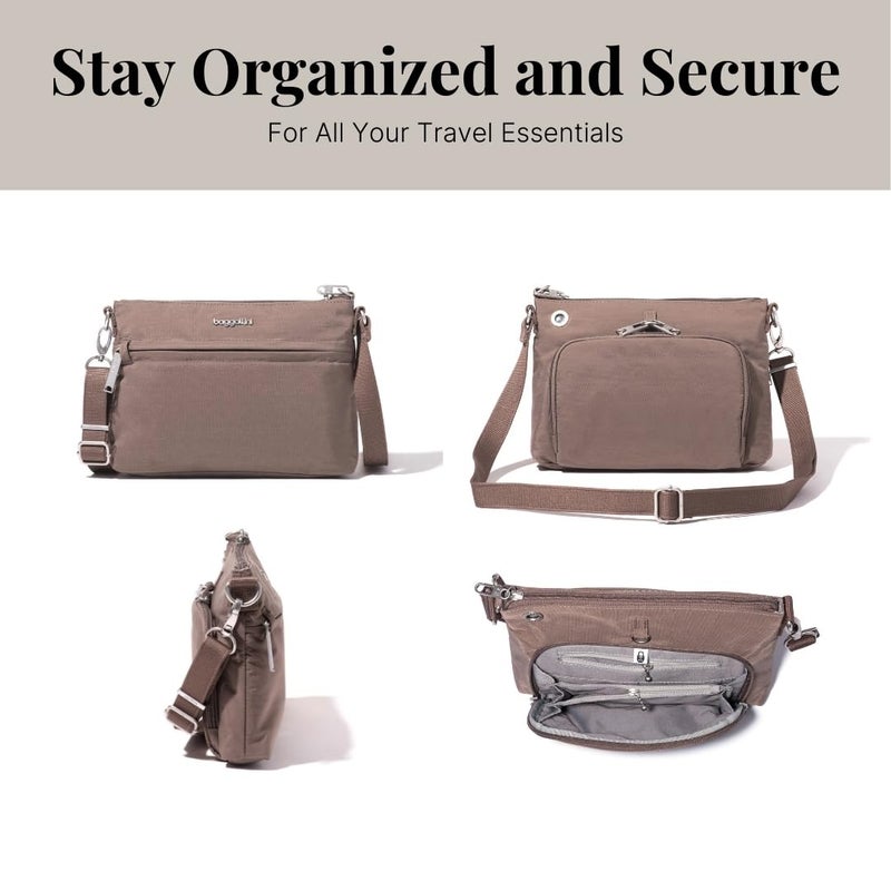 Baggallini Womens SecurtexÂ® Anti-theft Memento Crossbody Bag, Portobello - Image 5