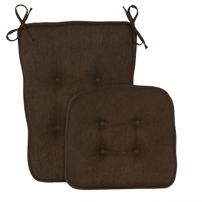 Klear Vu Embrace Rocking Chair Cushion Assembled in The USA Tufted Back Pads for Living Room Nursery or Home Office 16x15 Seat and 24x17 Seatback 2 Piece Set Chocolate