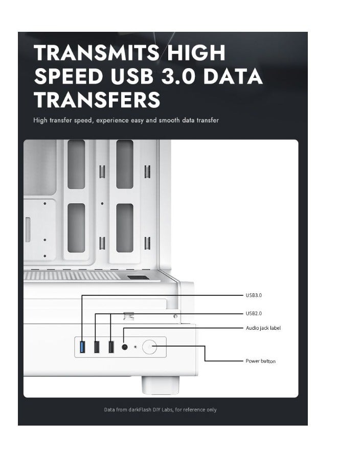 aigo Darkflash DB330M Tempered Glass M-ATX/ITX Gaming PC Case with Pre-Installed 3*120MM ARGB Fans, 270 Degree Panoramic Design, Supports up to 240MM Radiator, USB 3.0, 2*SSD Slots Gaming Case - Image 5