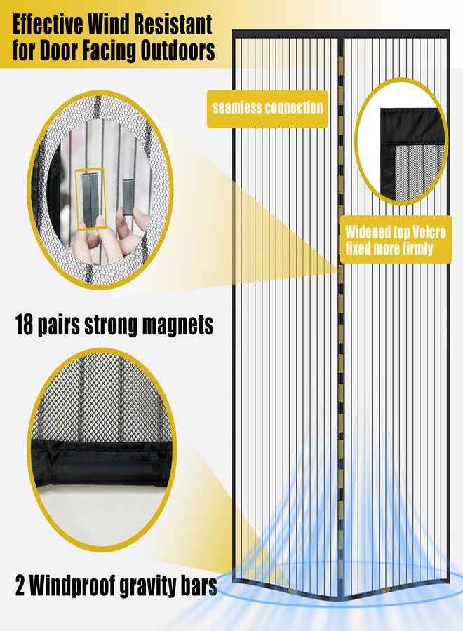 Elytsemoh Magnetic Screen Door - Fit 38x82inch, Size 40x84inch, Keeps Bugs & Mosquito Out - Magnet for Interior/Outdoor Doors, Black - Image 4