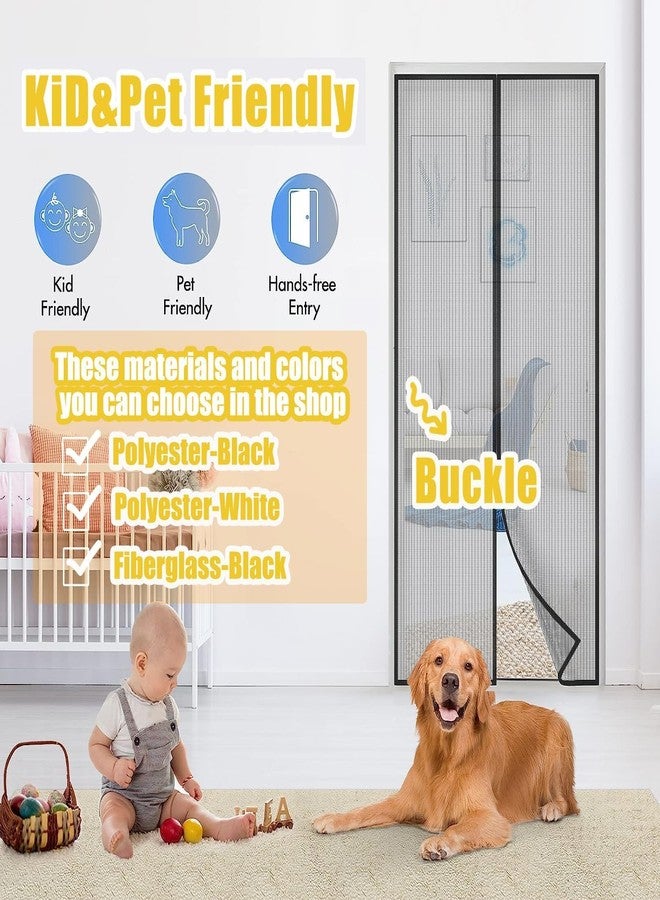 Elytsemoh Magnetic Screen Door - Fit 38x82inch, Size 40x84inch, Keeps Bugs & Mosquito Out - Magnet for Interior/Outdoor Doors, Black - Image 3