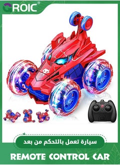 GROIC Spider Remote Control Car for 5-7,360° Rotating Double Sided RC Stunt with Cool Wheel Lights,4WD Off Road Crawlers Outdoor Toys Cars Kids & Youth, Birthday Gift  - Image 2