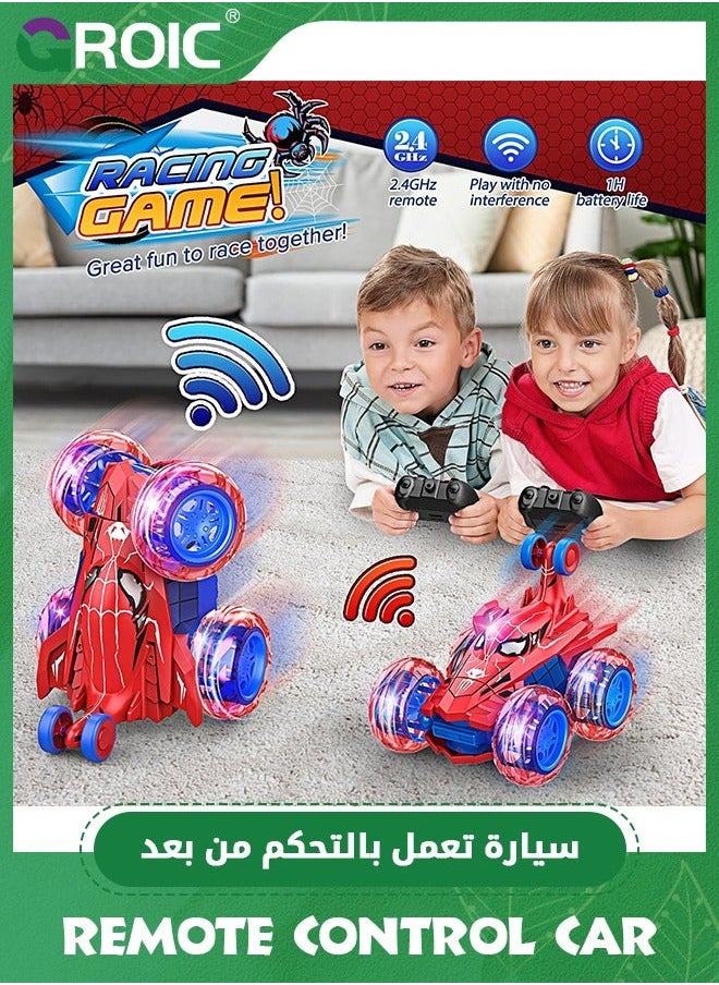 GROIC Spider Remote Control Car for 5-7,360° Rotating Double Sided RC Stunt with Cool Wheel Lights,4WD Off Road Crawlers Outdoor Toys Cars Kids & Youth, Birthday Gift  - Image 3