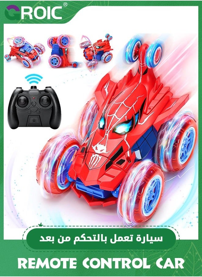 GROIC Spider Remote Control Car for 5-7,360° Rotating Double Sided RC Stunt with Cool Wheel Lights,4WD Off Road Crawlers Outdoor Toys Cars Kids & Youth, Birthday Gift  - Image 1