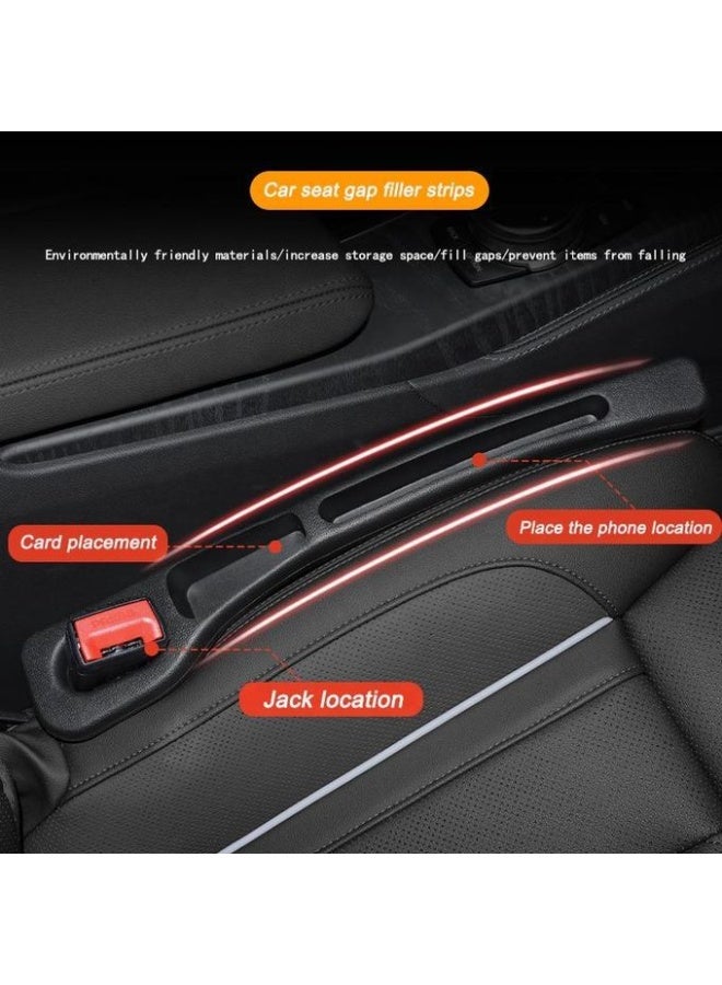 Car Seat Gap Filler, Fit Organizer Fill The Gap Between Seat and Console Stop Things from Dropping, Seat Gap Fillers with Seat Belt Holes(2 Pack) - Image 2