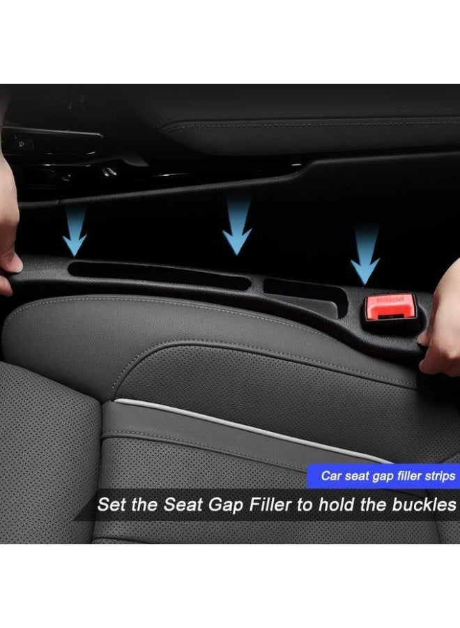 Car Seat Gap Filler, Fit Organizer Fill The Gap Between Seat and Console Stop Things from Dropping, Seat Gap Fillers with Seat Belt Holes(2 Pack) - Image 3