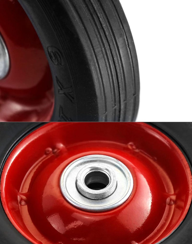 QWORK 2 Pack 6" x 1.5",1/2" Axle, Premium Rubber Wheel with Ball Bearing, Hand Truck Wheel, Capacity up to 132 lbs - Image 3