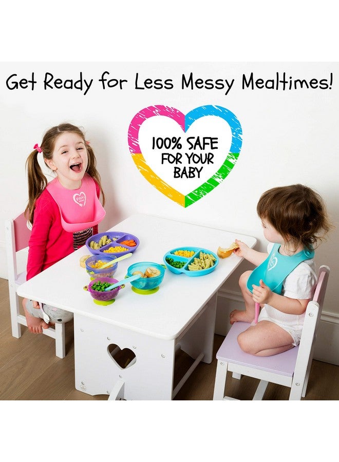 EVLA'S Silicone Plates & Baby Bowls Set, Suction Bowls with Lids and Divided Plates, Unbreakable, Easy-to-Clean Feeding Set for Growing Babies and Toddlers - Image 1