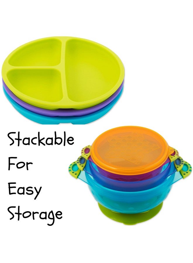 EVLA'S Silicone Plates & Baby Bowls Set, Suction Bowls with Lids and Divided Plates, Unbreakable, Easy-to-Clean Feeding Set for Growing Babies and Toddlers - Image 3