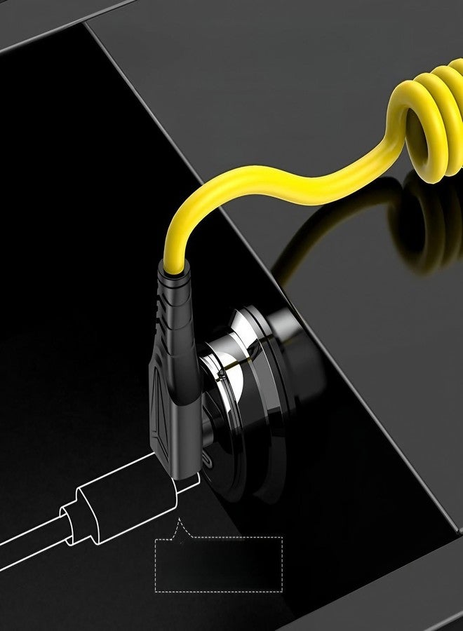 Smays 60W Fast Charge Coiled USB C to USB-C Cables - 90° Right Angle, Retractable Spring, Data Sync, Compatible with iPhone 15 16 Pro Max, Galaxy S24/S23/S20/S10/Note 10 9, Pixel, and Tesla Car - Image 3