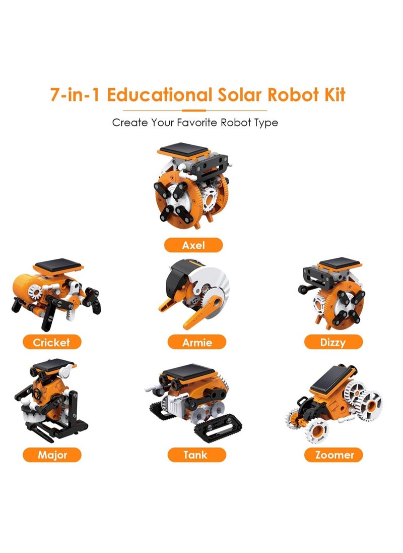 كاست ويف لعبة الروبوت الشمسية STEM 7 في 1 مجموعات الروبوتات للأطفال بعمر 8 سنوات فما فوق تعمل بالطاقة الشمسية لعبة البناء DIY مجموعة هندسة البناء مجموعة التجارب العلمية هدايا عيد الميلاد للأولاد والبنات من سن  - Image 2