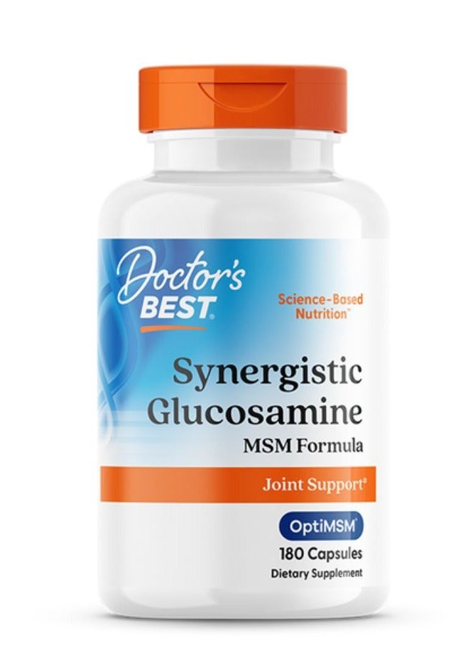 Doctor's BEST Synergistic Glucosamine OPTI-MSM – Joint Mobility & Beauty Support, 180 Capsules - Image 1
