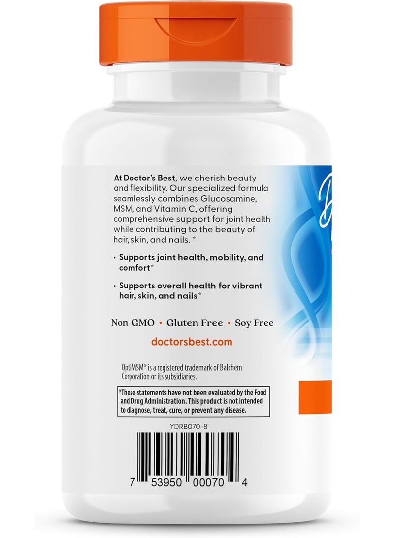Doctor's BEST Synergistic Glucosamine OPTI-MSM – Joint Mobility & Beauty Support, 180 Capsules - Image 2