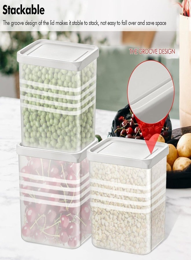 SANGOZ TruFresh Refrigerator Storage Boxes Set of 6 – Transparent BPA Free Fridge Organizer with White Lid, Stackable Containers for Side Door, Pantry & Kitchen Use - Image 4