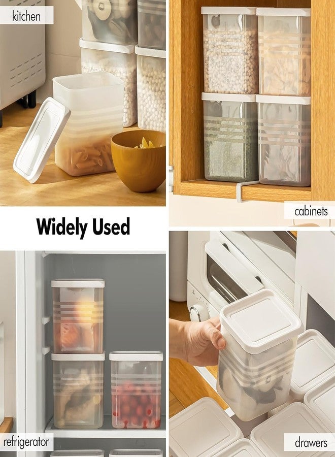 SANGOZ TruFresh Refrigerator Storage Boxes Set of 6 – Transparent BPA Free Fridge Organizer with White Lid, Stackable Containers for Side Door, Pantry & Kitchen Use - Image 3