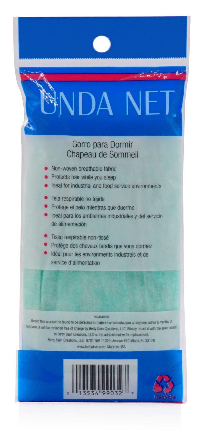 Betty Dain Unda Net Sleep Cap/Hairnet, Non-Woven Breathable Fabric, Protects Hair While You Sleep, Ideal for Industrial and Food Service Environments, Standard, 24 Per Pack - Image 3
