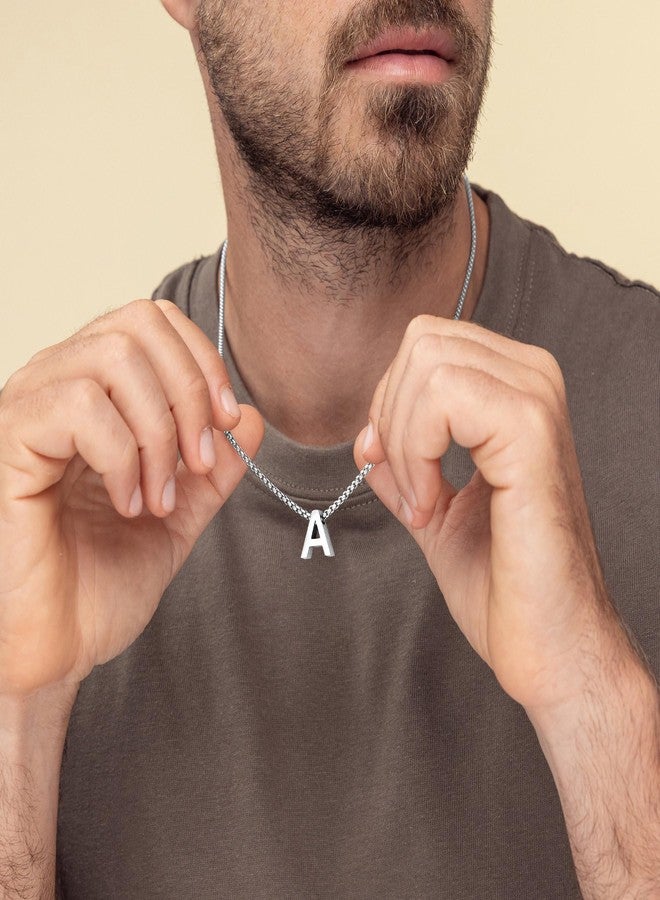 VULETO Easter Basket Stuffers for Boys Kids Teens, Initial A Necklace Stainless Steel Letter Pendant Necklaces Valentines Christmas Jewelry Gifts for Him Teen Teenage Tween Boy Men Toddler Age 8-12 Silver Essentials - Image 5
