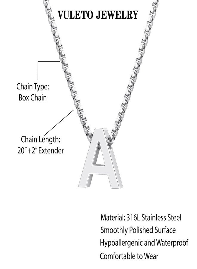 VULETO Easter Basket Stuffers for Boys Kids Teens, Initial A Necklace Stainless Steel Letter Pendant Necklaces Valentines Christmas Jewelry Gifts for Him Teen Teenage Tween Boy Men Toddler Age 8-12 Silver Essentials - Image 4