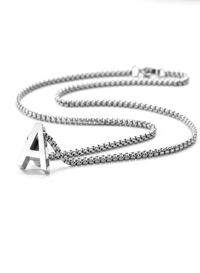 VULETO Easter Basket Stuffers for Boys Kids Teens, Initial A Necklace Stainless Steel Letter Pendant Necklaces Valentines Christmas Jewelry Gifts for Him Teen Teenage Tween Boy Men Toddler Age 8-12 Silver Essentials - Image 3