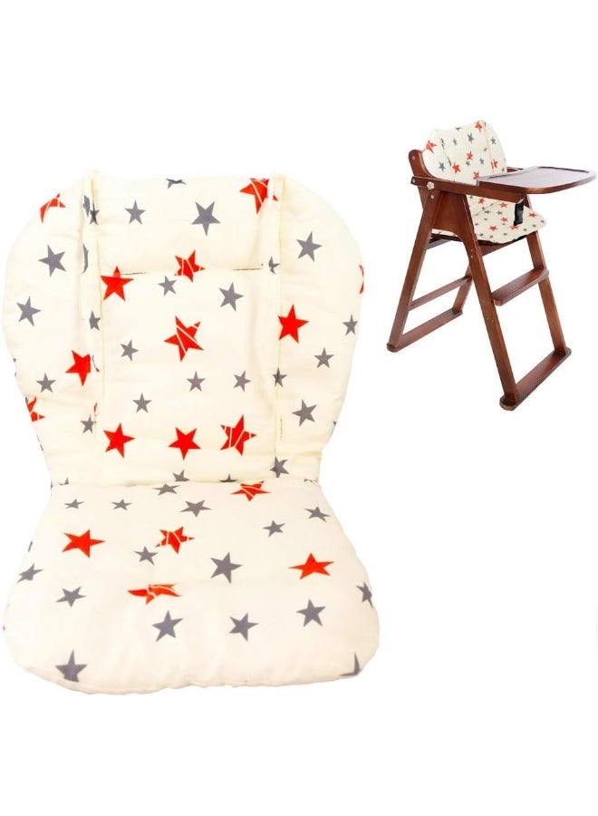 Twoworld Baby Stroller/High Chair Seat Cushion Liner Mat Pad Cover Resistant and High Chair Straps (5 Point Harness) 1 Suit (Stars) - Image 2