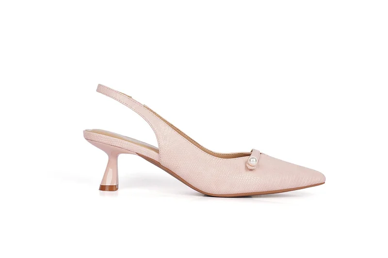 Ladies low heel slingback mules