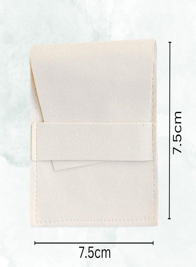 FHF 10pcs Microfiber Jewelry Pouch with Band | Jewelry Packaging Bag | Small Gift Bags Microfiber Bag for Bracelet, Necklace Packaging (7.5 CM x 7.5 CM) - Image 2