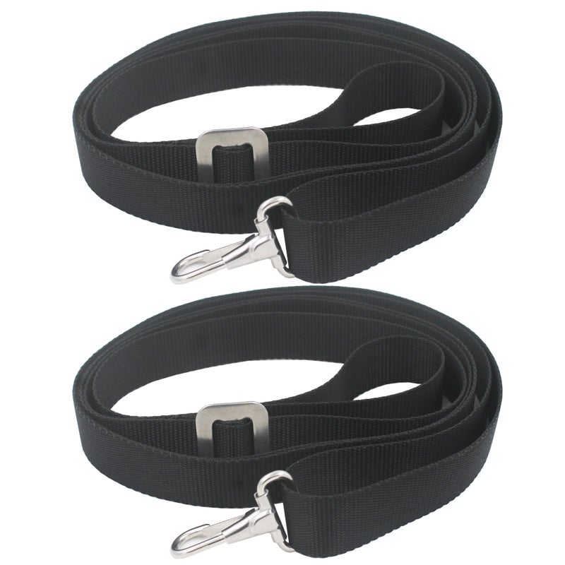 YYST Adjustable 10 96 Bimini Boat Top Strap with Loops and Stainless Steel Single Snap Hook Marine Bimini Awning Webbing Strap 2PK