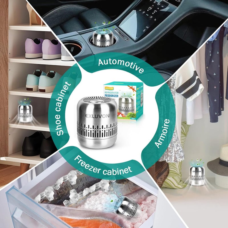 Exluvon Refrigerator Deodorizer,Lasts for 10 Years,Fridge Deodorizer Kitchen Gadgets Odor Eliminator for Fridge & Freezer, Room,RV and New Home,More Effective Than Baking Soda Odor Absorber - Image 4