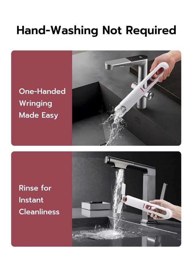 Mcbazel Portable Mini Cleaning Mop, Mini Sponge Mop, Wet and Dry Use Cleaning System, Mini Mop for Bathroom, Kitchen, Desktop, Glass, Living Room, Car (2 Sponge Head + 1 Squeeze Handle) - Image 3