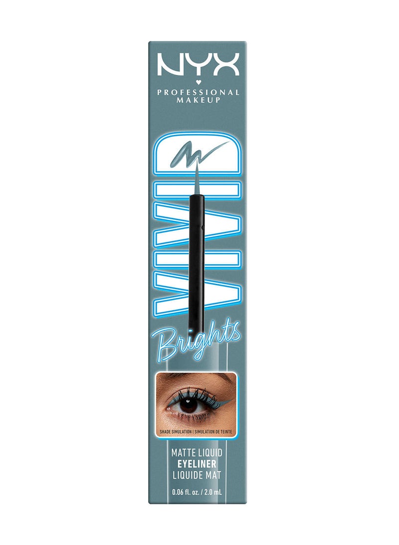 NYX PROFESSIONAL MAKEUP Vivid Brights Colored Liquid Eyeliner - Cyan Simp - Image 3