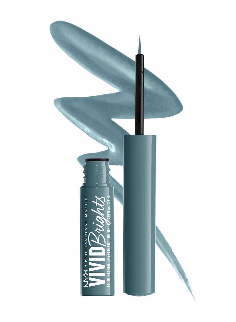 NYX PROFESSIONAL MAKEUP Vivid Brights Colored Liquid Eyeliner - Cyan Simp - Image 2