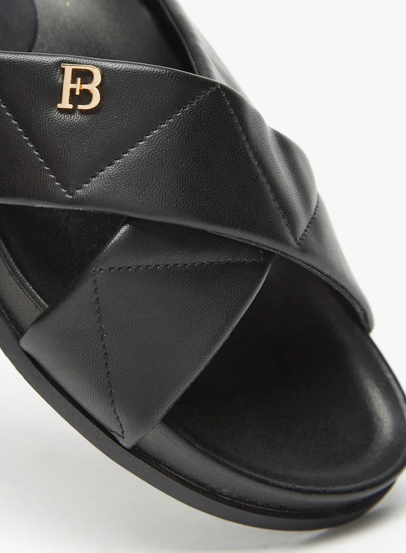 Flora Bella By Shoexpress Women Textured Slip-On Cross Strap Sandals