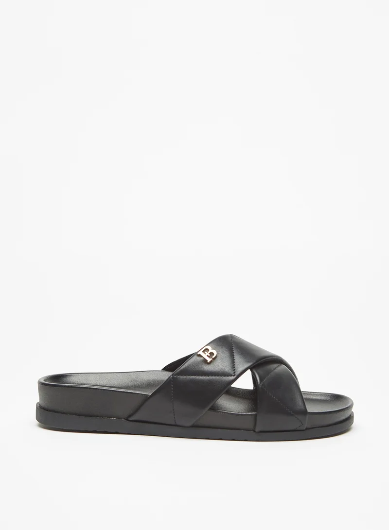Flora Bella By Shoexpress Women Textured Slip-On Cross Strap Sandals