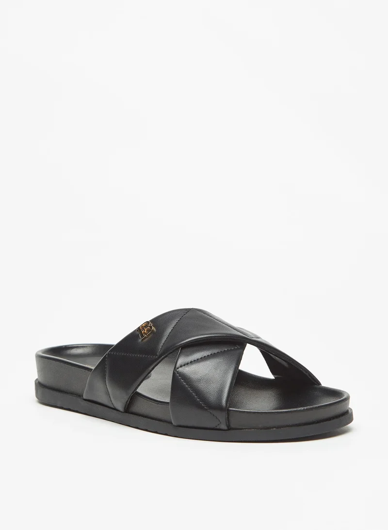 Flora Bella By Shoexpress Women Textured Slip-On Cross Strap Sandals