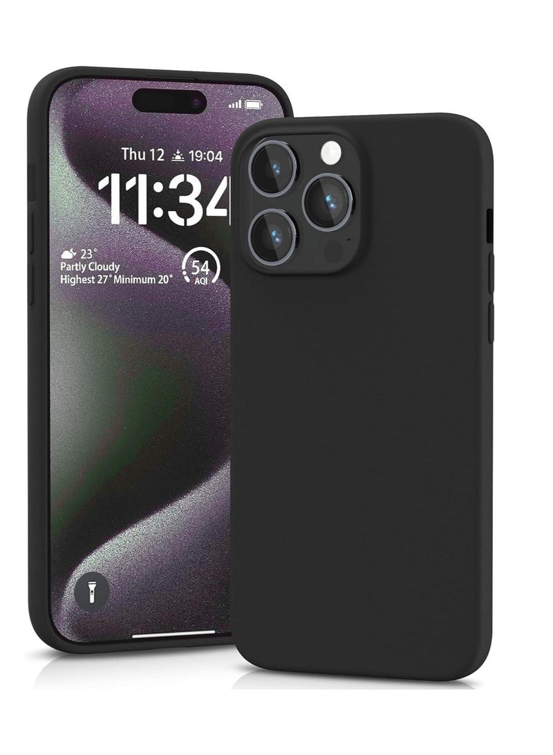 ELTRAZONE ELTRAZONE Silicone Case for iPhone 15 Pro Max, Soft-Touch, Shockproof, DustProof, Antiskid Full Body Armour - Black