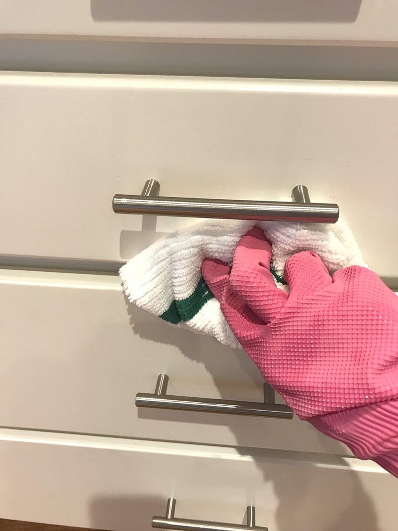 POLYTE Microfiber All-Purpose Ribbed Terry Bar Mop Towel for Home  Kitchen  Restaurant Cleaning (14x17  White w/Green Stripe) 12 Pack - Image 5