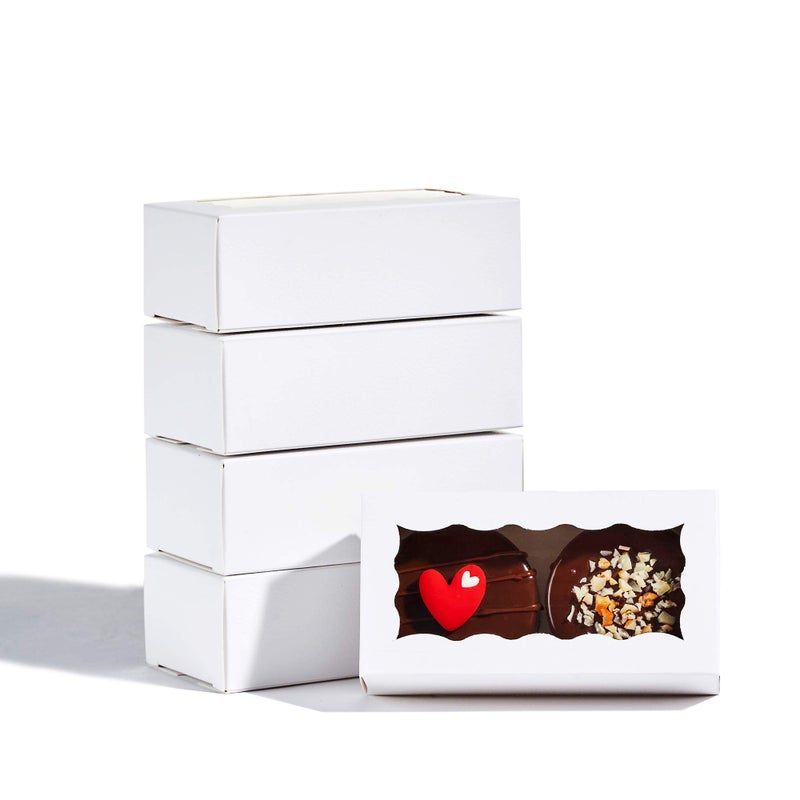 JCXPACK 12PCS 4.17 x 2.16 x 1.37 Inches Premium White Macaron Boxes for 2, Macaron Containers, Macaron Packaging for Wedding, Party, Thank You Favors - Image 3